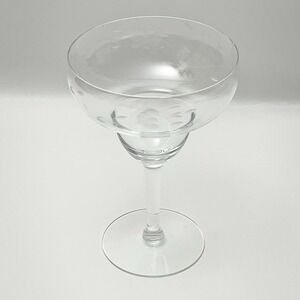 Princess House Margarita Etched Floral‎ Glass Crystal Heritage #479 Discontinued